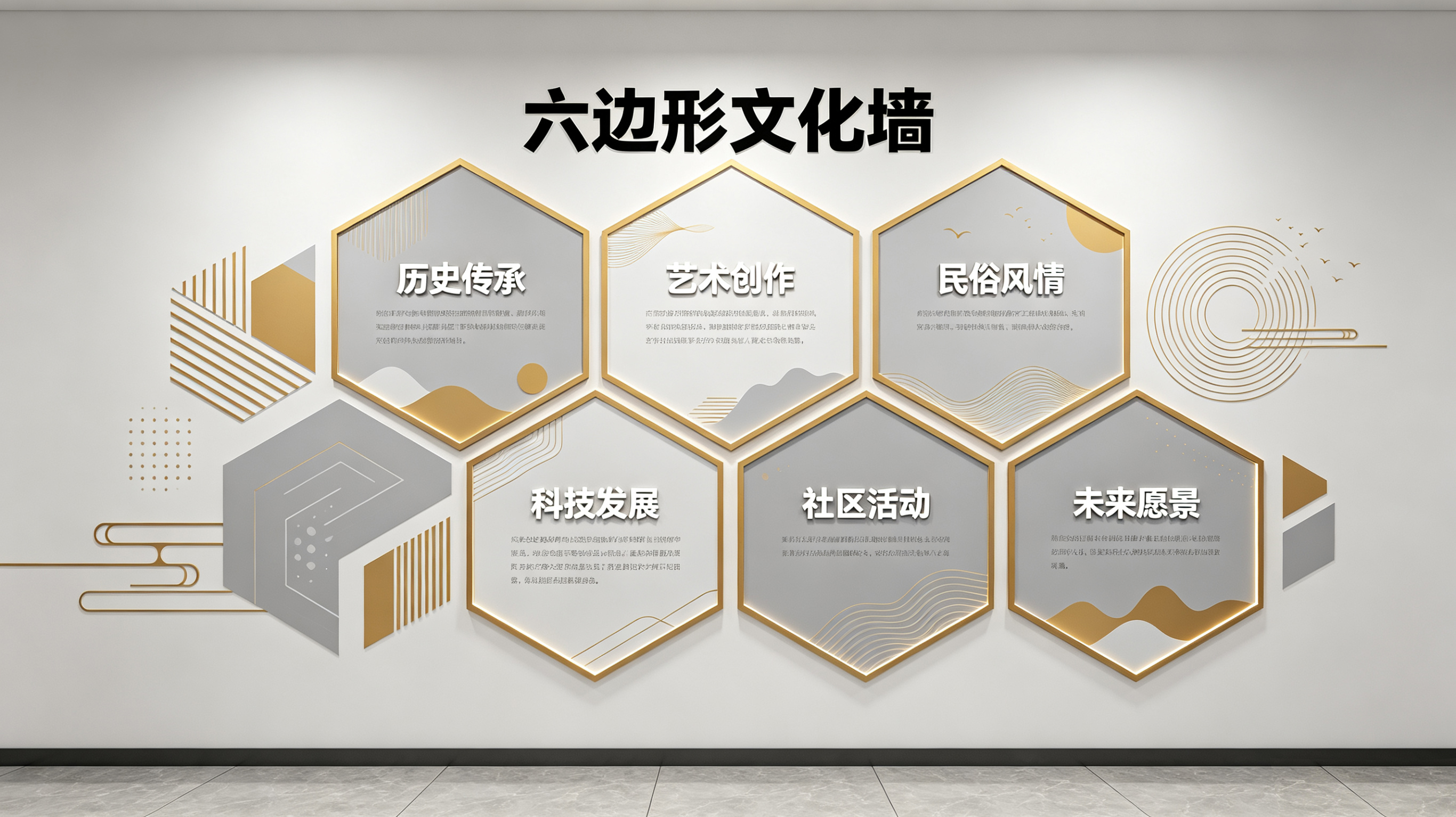 雷波企业文化墙 | 六边形信息美学